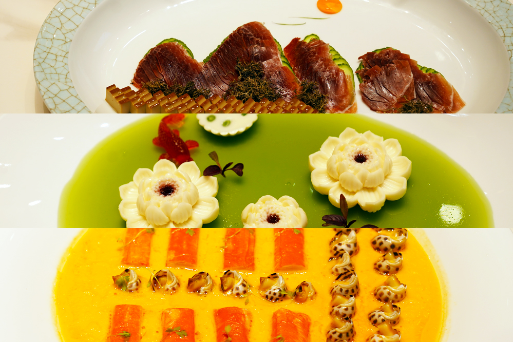 大觀樓長聯(lián)宴。從上至下依次為北走蜿蜒、九夏芙蓉、蟹嶼螺洲。供圖 大觀樓長聯(lián)宴。從上至下依次為北走蜿蜒、九夏芙蓉、蟹嶼螺洲。供圖